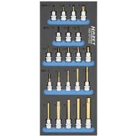 HAZET Dopsleutelbitset 163-571/22 - 3/8 inch (10 mm) vierkant hol - Binnen-TORX®-profiel, Binnenveeltandprofiel XZN, Binnen-zeskant-profiel - 22-delig - thumbnail