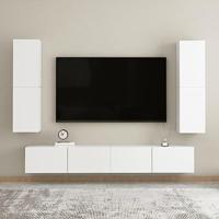 Tv-meubel 30,5x30x110 cm bewerkt hout wit - thumbnail