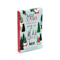 Kerstmis Gnoom Draaiende Waxinelichthouder Caroussel - thumbnail