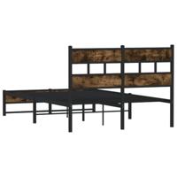 Bedframe zonder matras metaal gerookt eikenkleurig 120x200 cm - thumbnail