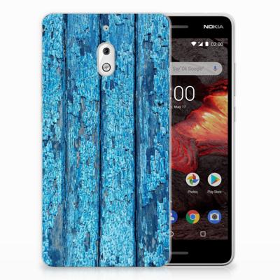 Nokia 2.1 (2018) Bumper Hoesje Wood Blue