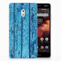 Nokia 2.1 (2018) Bumper Hoesje Wood Blue - thumbnail