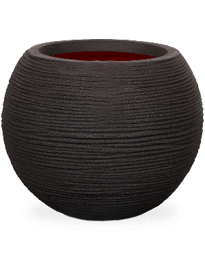 Capi bloempot nature rib bolvormig 62x48 cm zwart kblr271