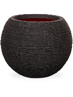 Capi bloempot nature rib bolvormig 62x48 cm zwart kblr271 - thumbnail