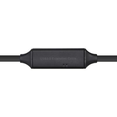 AISENS - A105-0408 - Verlengkabel USB 3.0 met verlenging en lim, type A/M-A/H, zwart, 10 m