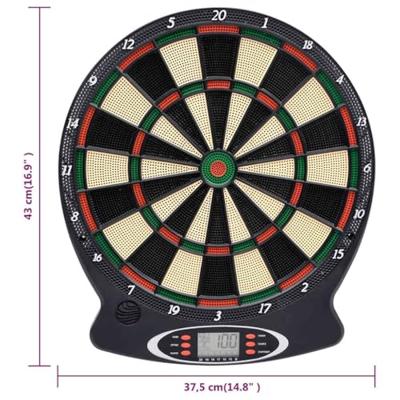 Dartbord elektrisch met darts polypropeen zwart Dartbord elektrisch met darts polypropeen zwart