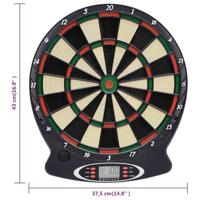 Dartbord elektrisch met darts polypropeen zwart - thumbnail