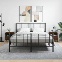 Nachtkastjes 2 st 40x35x47,5 cm bewerkt hout bruin eikenkleur - thumbnail