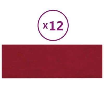 VidaXL Wandpanelen 12 st 3,24 m² 90x30 cm fluweel wijnrood