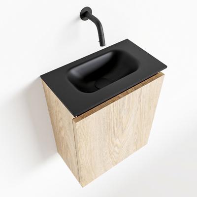 MONDIAZ TURE 40cm toiletmeubel washed oak. EDEN wastafel urban midden geen kraangat