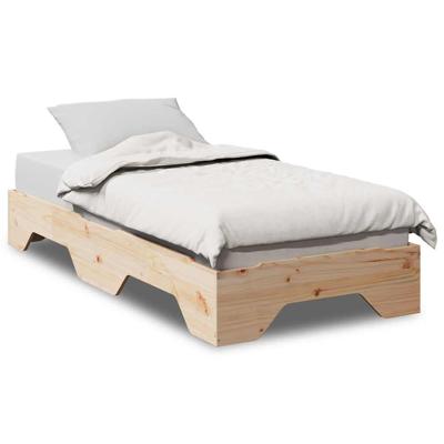 Bedframe zonder matras stapelbaar 75x190 cm massief hout