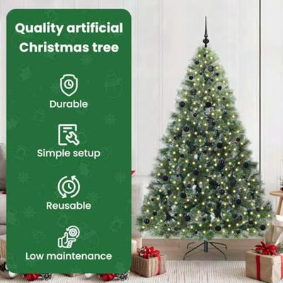 Kunstkerstboom met 300 LED met standaard Groen 210 cm PE en PVC