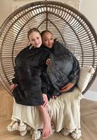 Draagbare deken met capuchon & mouwen - kind - antraciet - thumbnail