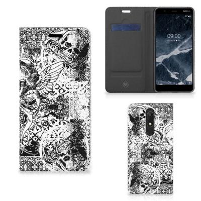Mobiel BookCase Nokia 5.1 (2018) Skulls Angel Mobiel BookCase Nokia 5.1 (2018) Skulls Angel