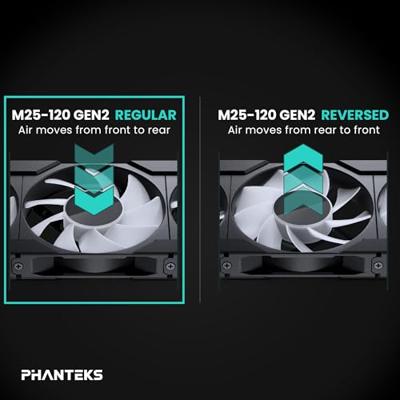Phanteks PH-F120M25_G2_DBK01 PC-ventilator Zwart (b x h x d) 120 x 25 x 120 mm
