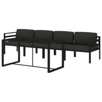 5-delige Loungeset met kussens aluminium antracietkleurig - thumbnail