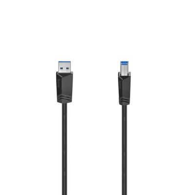 Hama 00200625 USB-kabel USB 3.2 Gen1 (USB 3.0 / USB 3.1 Gen1) USB-A stekker, USB-B stekker 1.50 m Zwart