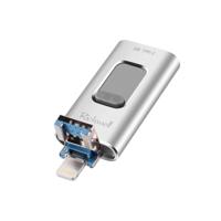Richwell 3 in 1 16 g type-C + 8 pin + USB 3 0 Metal push-pull Flash Disk met OTG functie (zilver) - thumbnail