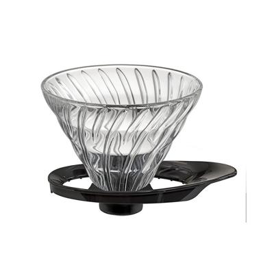 Hario V60 dripper - glas met zwarte houder, nieuw type - maat 02 (VDGR-02-B) Hario V60 dripper - glas met zwarte houder, nieuw type - maat 02 (VDGR-02-B)