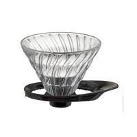 Hario V60 dripper - glas met zwarte houder, nieuw type - maat 02 (VDGR-02-B) - thumbnail