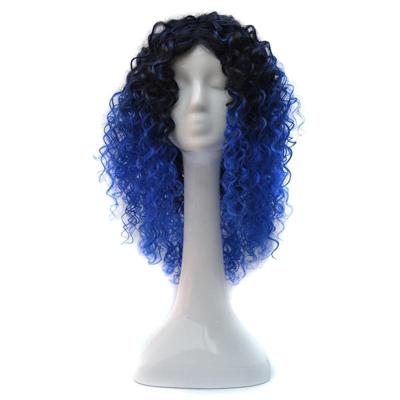 T191006 Europese en Amerikaanse pruik hoofddeksels met korte en kleine krullend haar voor vrouwen (Sapphire Blue) T191006 Europese en Amerikaanse pruik hoofddeksels met korte en kleine krullend haar voor vrouwen (Sapphire Blue)