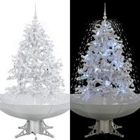 Kerstboom sneeuwend met paraplubasis 140 cm wit - thumbnail