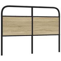 Hoofdbord 120 cm staal en bewerkt hout sonoma eikenkleurig - thumbnail