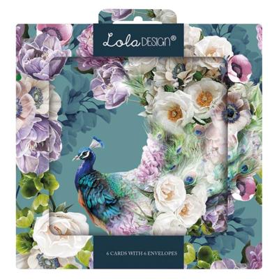 Kaartenmapje Lola Everyday Peacock, 6 Stuks met Enveloppen Kaartenmapje Lola Everyday Peacock, 6 Stuks met Enveloppen