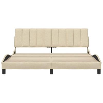 Bedframe zonder matras "Hanko" stof crèmekleurig 180x200 cm