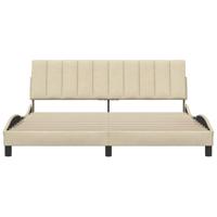 Bedframe zonder matras "Hanko" stof crèmekleurig 180x200 cm - thumbnail