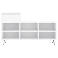 Schoenenkast 102x36x60 cm bewerkt hout hoogglans wit - thumbnail