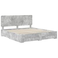 Bedframe met hoofdeinde Beton Grijs 180 x 200 cm Bewerkt hout - thumbnail