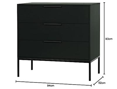 WOOOD Ladekast / Commode 'Adam' kleur Zwart