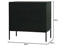 WOOOD Ladekast / Commode 'Adam' kleur Zwart - thumbnail