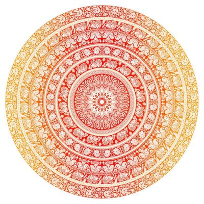 Mandala Wandkleed Rond Olifant Geel (180 cm)
