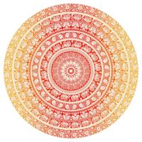Mandala Wandkleed Rond Olifant Geel (180 cm) - thumbnail