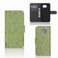 Samsung Galaxy S6 | S6 Duos Book Style Case Green Wood - thumbnail
