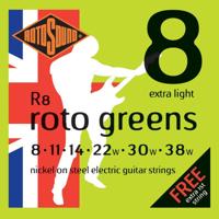Rotosound R8 Roto Greens set elektrische gitaarsnaren 008 - 038w - thumbnail