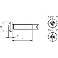 Dresselhaus metaalschroef threaded bolts 5 x 16mm pan head/cross recess - thumbnail