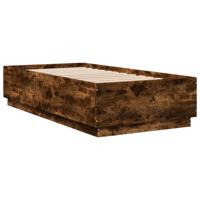 Bedframe bewerkt hout gerookt eikenkleurig 75x190 cm - thumbnail