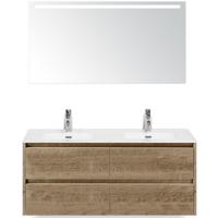 Dante Badmeubelset 120 cm - 4 Laden Natuur Eiken - Keramische Wastafel Wit Cover met Sence Spiegel - thumbnail