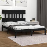 Bedframe massief hout zwart 200x200 cm - thumbnail