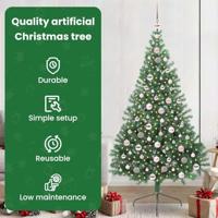 VidaXL Kunstmatig voorverlicht kerstboom met 300 led groen 210 cm pvc - thumbnail