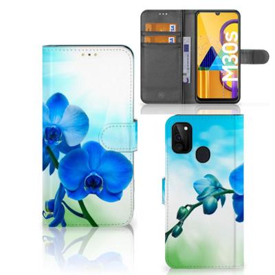 Samsung Galaxy M21 | M30s Hoesje Orchidee Blauw - Cadeau voor je Moeder Samsung Galaxy M21 | M30s Hoesje Orchidee Blauw - Cadeau voor je Moeder