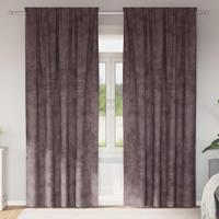 VidaXL Velvet gordijnen met gordijnen 2 pcs bruin 260 x 140 cm fluweel - thumbnail
