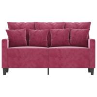 Tweezitsbank 120 cm fluweel wijnrood - thumbnail