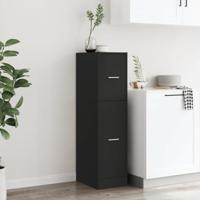 Apothekerskast 30x41x118 cm bewerkt hout zwart - thumbnail