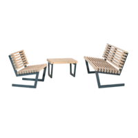 Moderne Compacte Loungeset Siesta Zwart Metaal - thumbnail