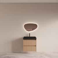 Badmeubelset BWS Riga met Lako Wastafel Zwart 60 cm Licht Eiken Japandi - thumbnail