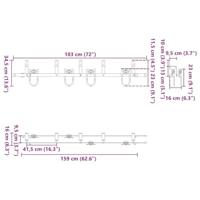 Doos met onderdelen voor schuifdeur 183 cm staal zwart - thumbnail
